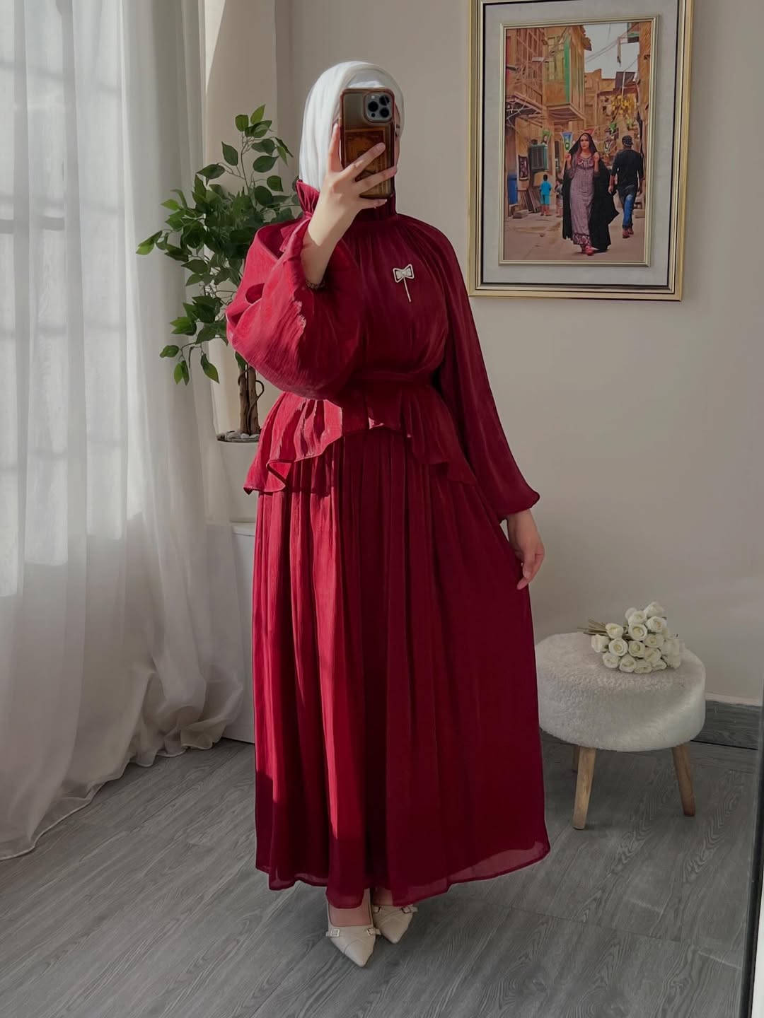 The Nwaime Pleated High-Neck Gown