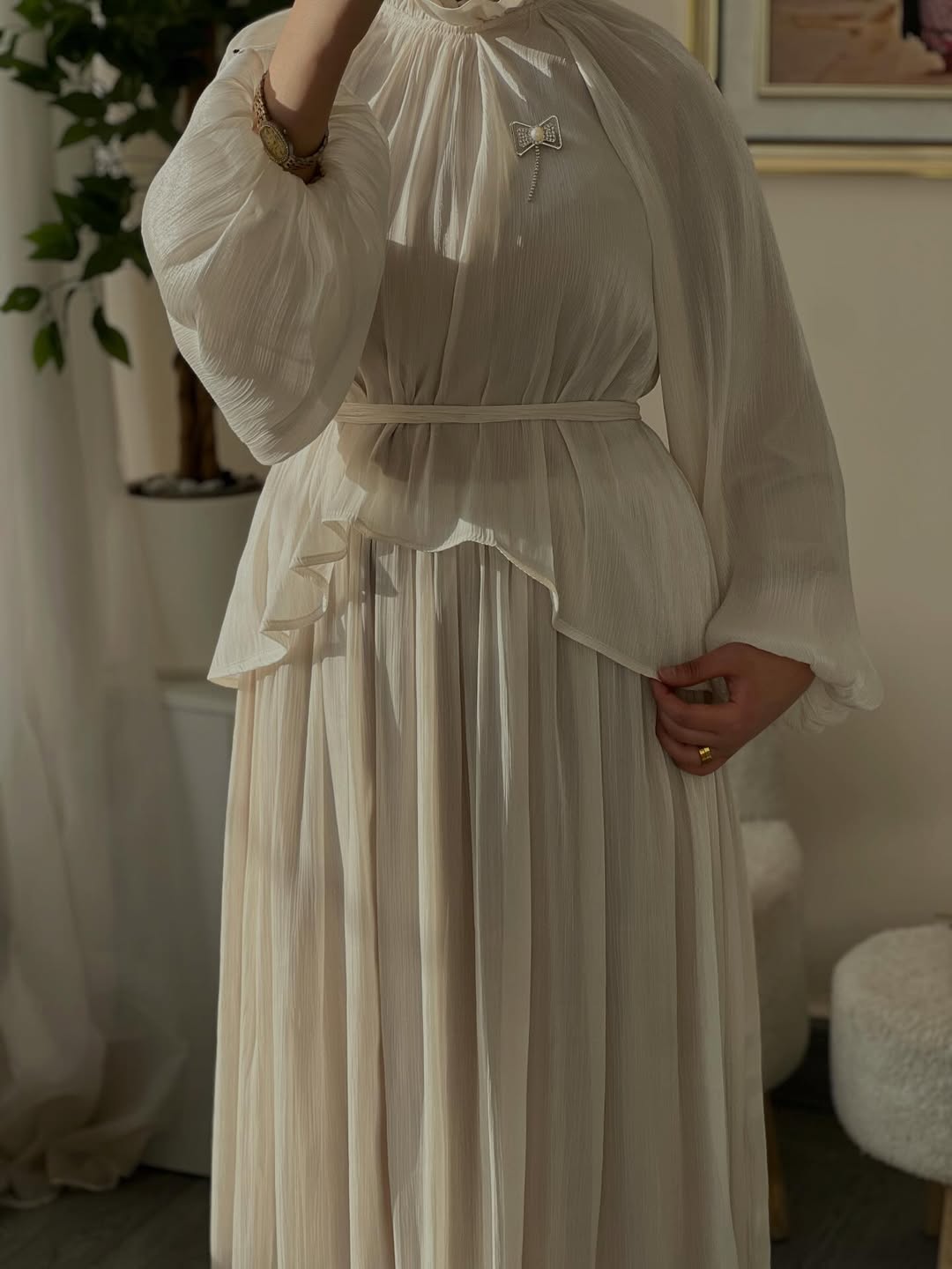 The Nwaime Pleated High-Neck Gown