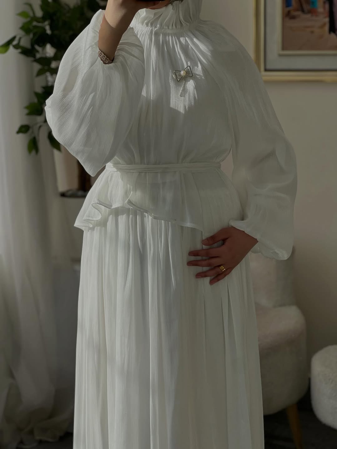 The Nwaime Pleated High-Neck Gown