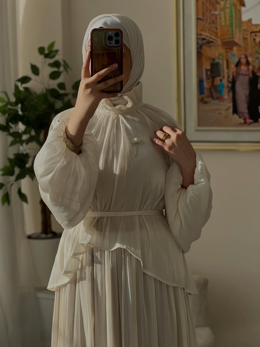 The Nwaime Pleated High-Neck Gown