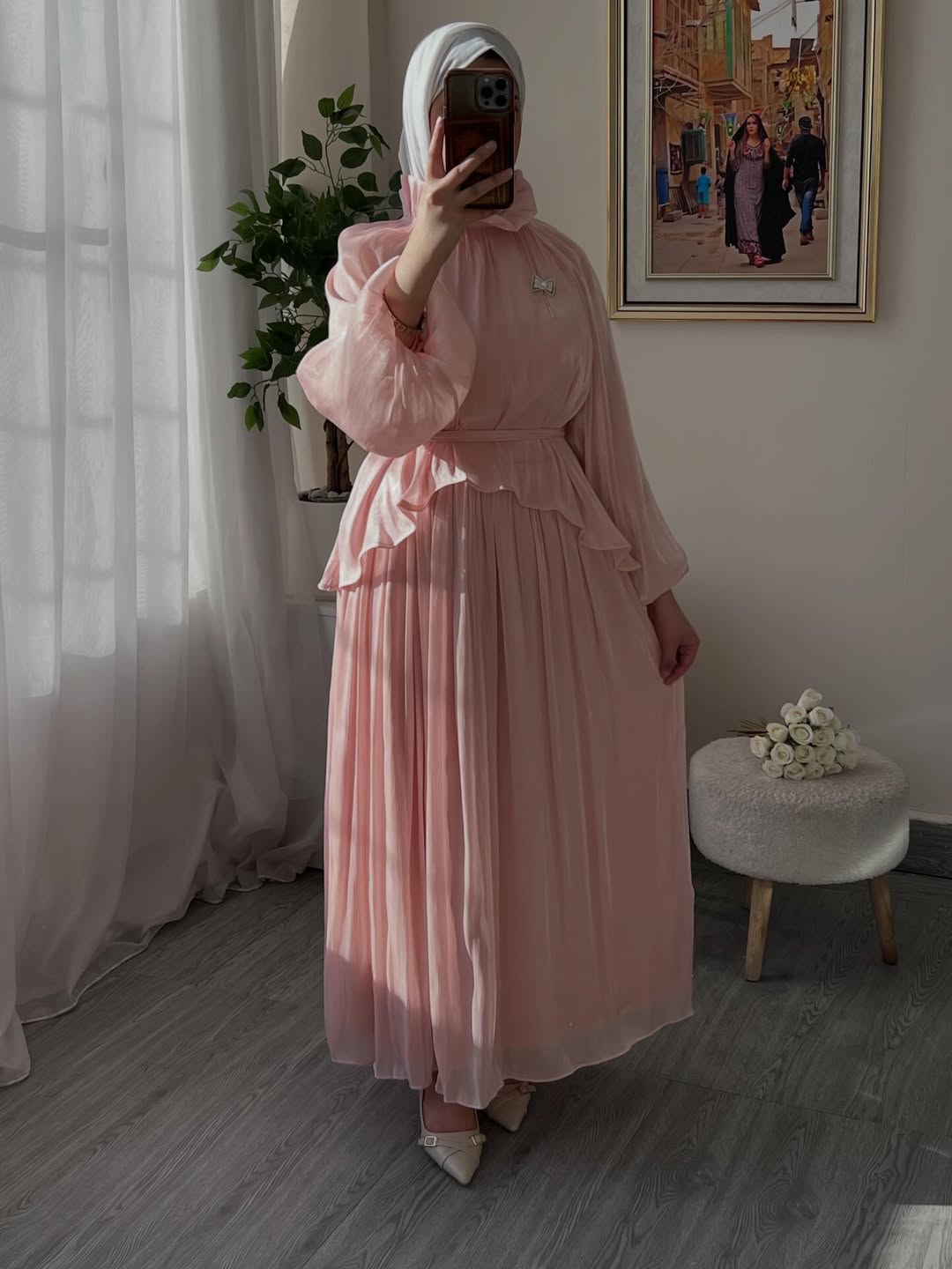 The Nwaime Pleated High-Neck Gown