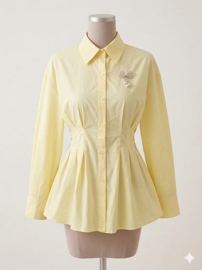 The Sculpted Waist Button-Down Blouse