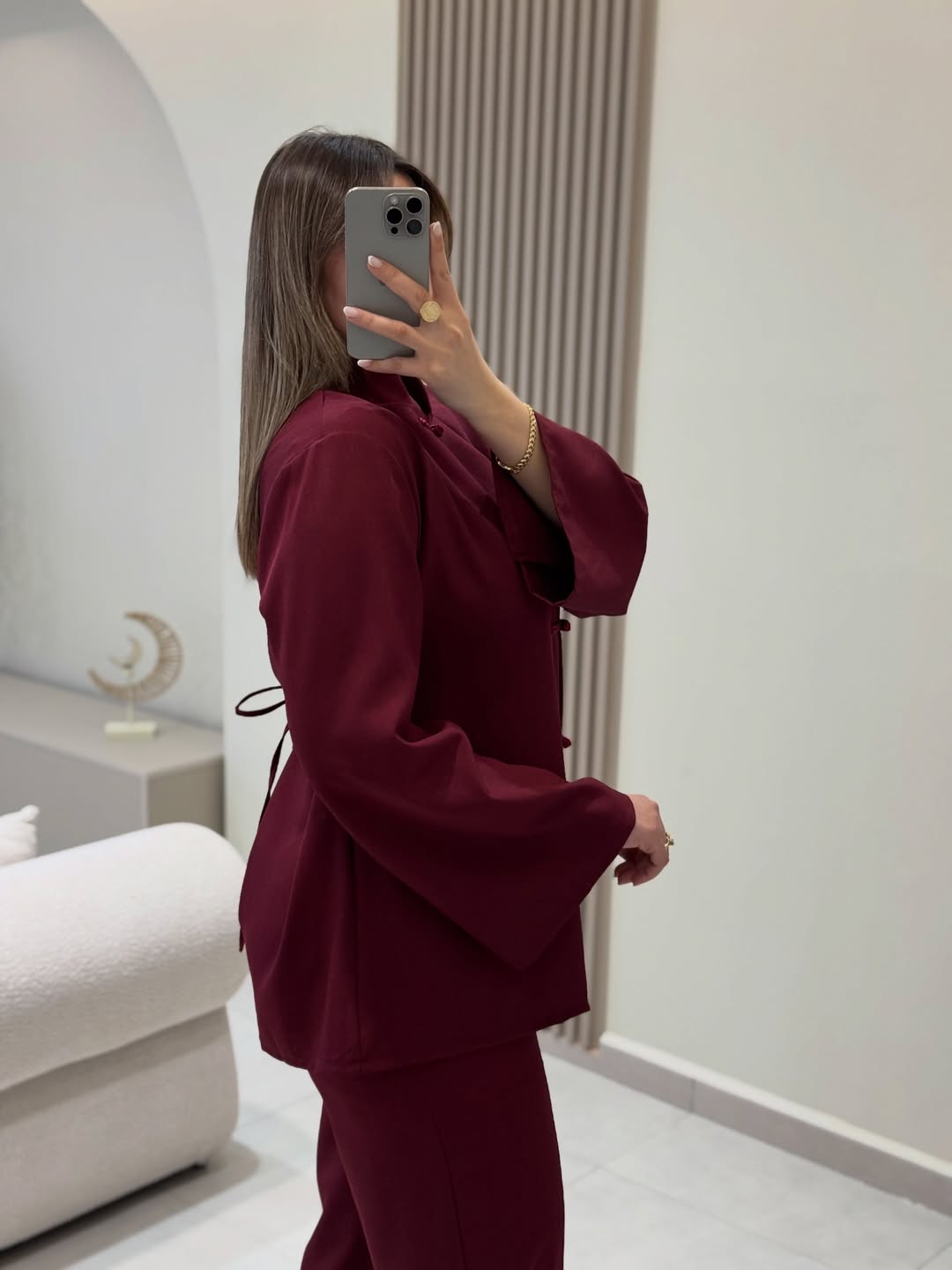The Safiya Co-Ord Set | Mandarin Collar Tunic & Wide-Leg Trouser