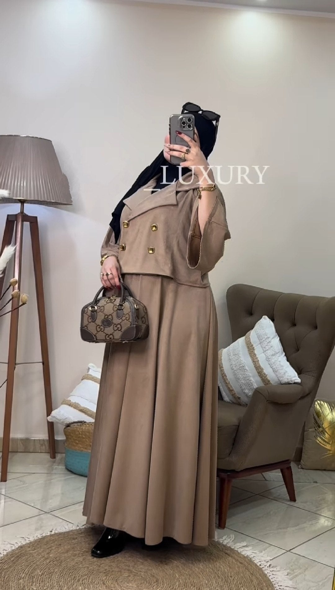 🔥 Luxury Modest Two-Piece Skirt Set | Cropped Blazer & Maxi Dress Suit