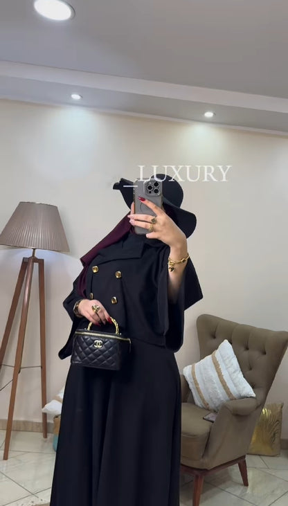 🔥 Luxury Modest Two-Piece Skirt Set | Cropped Blazer & Maxi Dress Suit