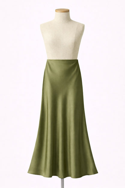 The Aurora Bias Cut Satin Maxi Skirt