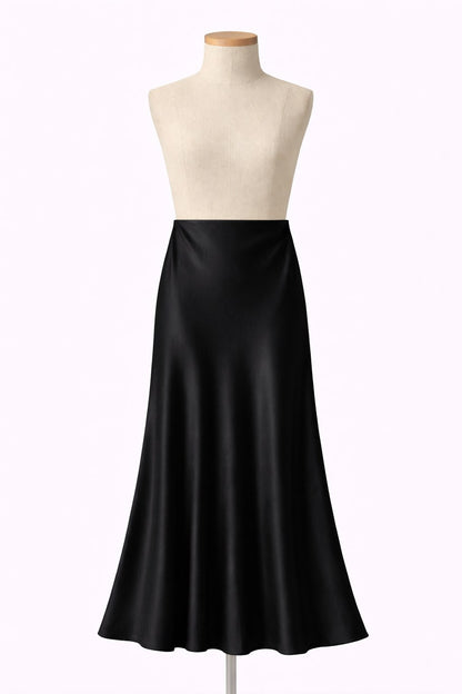 The Aurora Bias Cut Satin Maxi Skirt