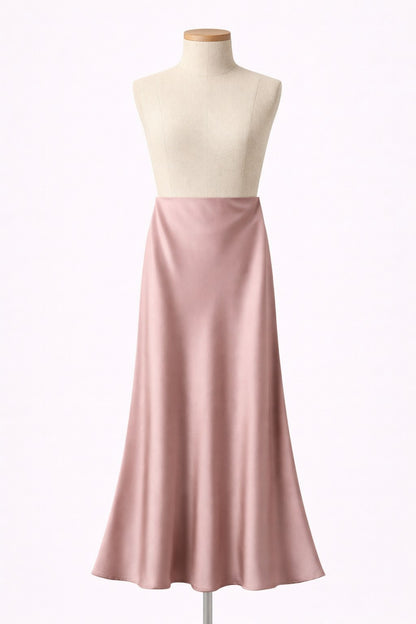 The Aurora Bias Cut Satin Maxi Skirt