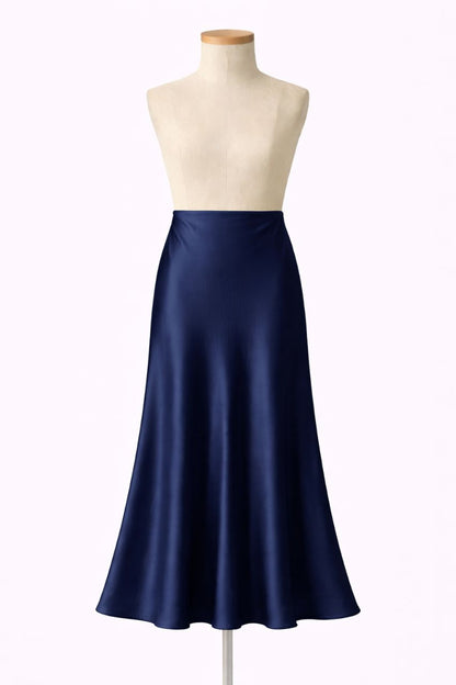 The Aurora Bias Cut Satin Maxi Skirt