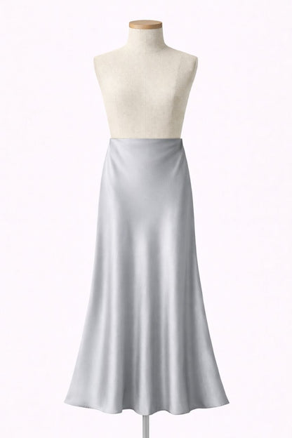 The Aurora Bias Cut Satin Maxi Skirt
