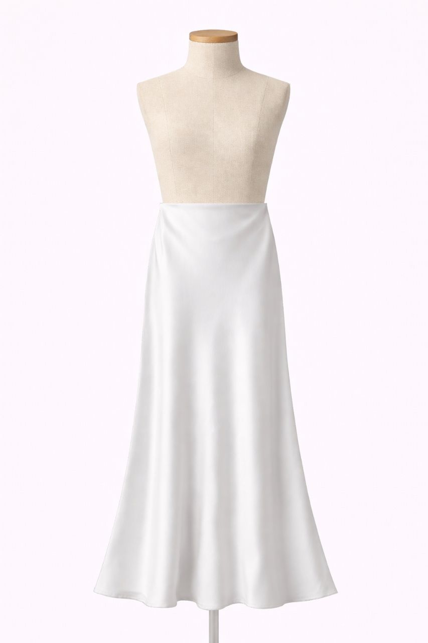 The Aurora Bias Cut Satin Maxi Skirt