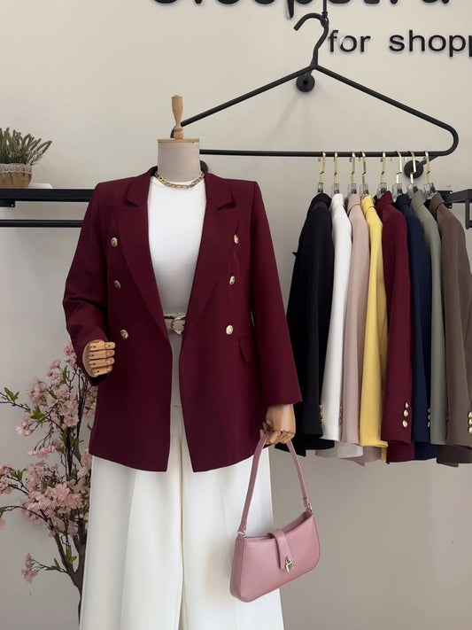 The Elara Modest Blazer | Elegant Open-Front Layering Top