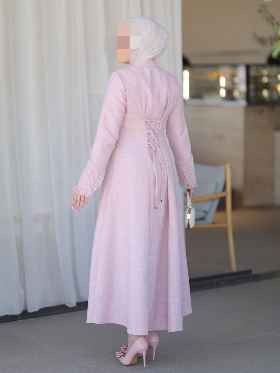The Rosewood Corset-Back Modest Maxi Dress