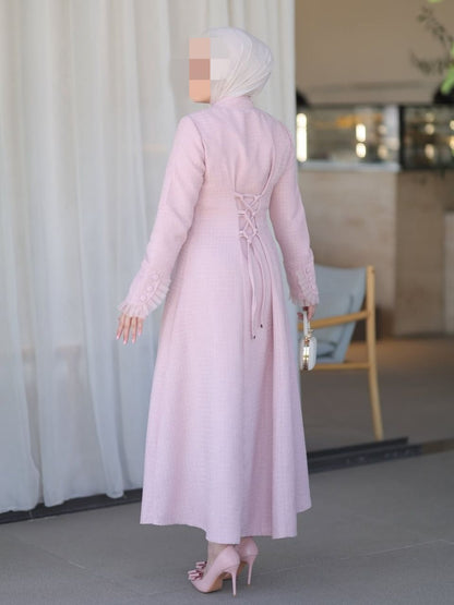The Rosewood Corset-Back Modest Maxi Dress