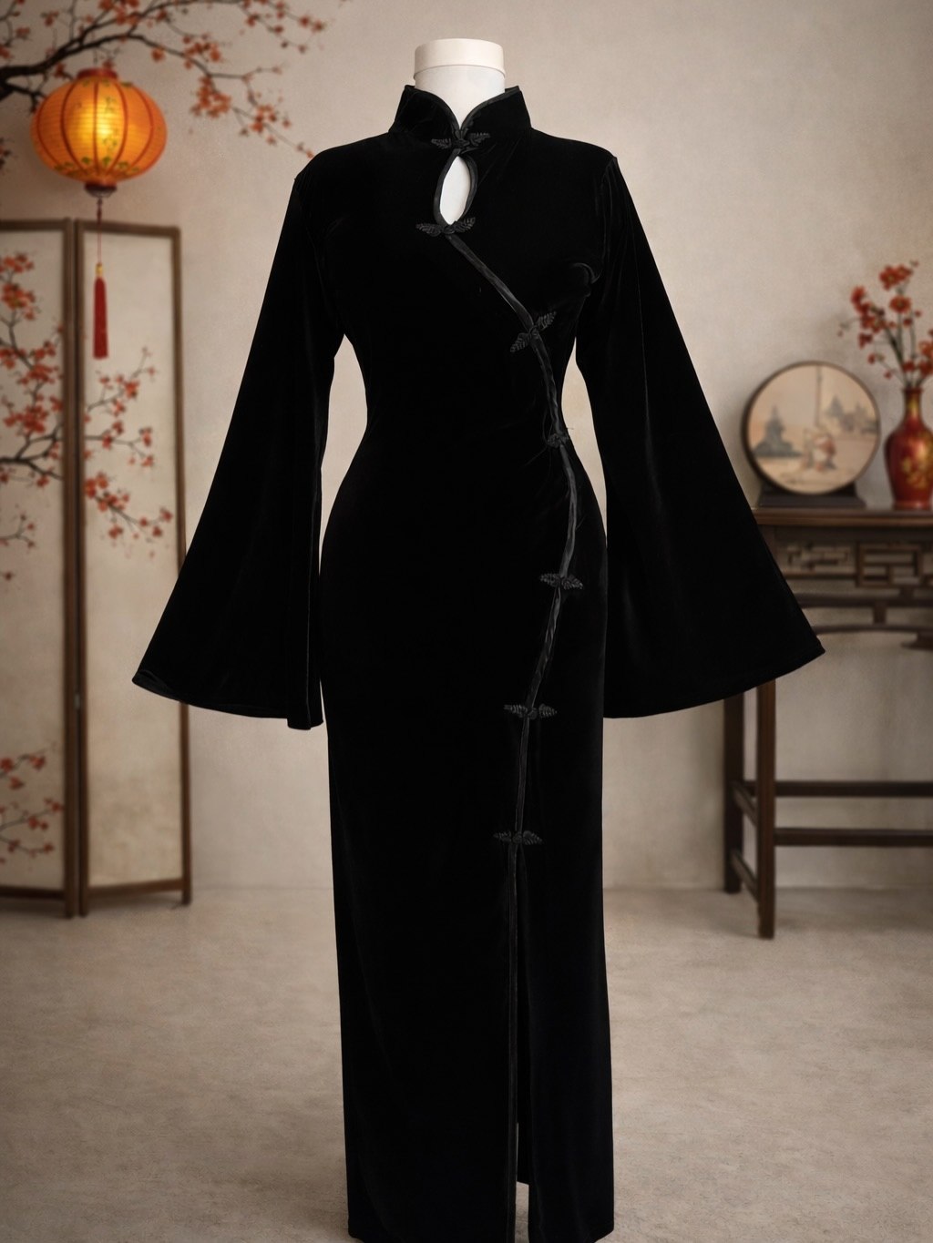The Midnight Velvet Modern Qipao china  Dress